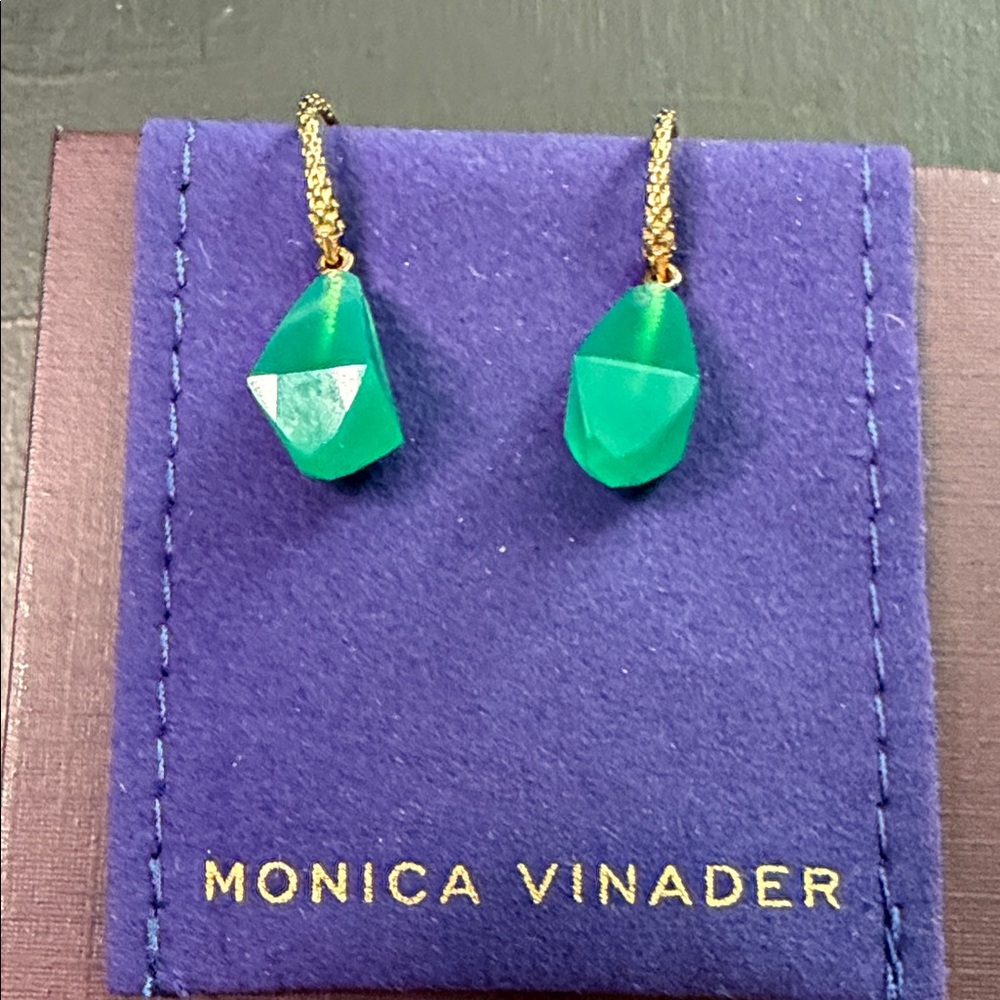 Monica Vinader Green Onyx Gemstone Earrings